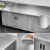 Thumbnail image #3 for Advance Tabco Special Value Series Enclosed Work Table with Cabinet Base, Mid-Shelf and Hinged Doors, 120