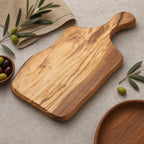 Thumbnail image #3 for American Metalcraft OWP178 Olive Wood Free-Form Serving Board with Handle, 17-3/8 x 7-3/4 x 3/4 Inches Case of 6