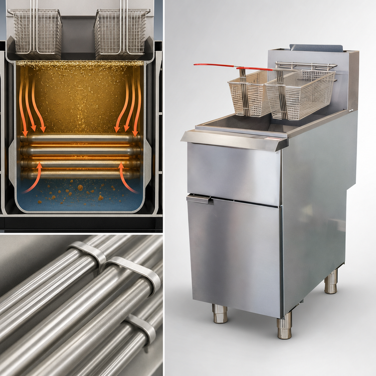 Product image #3 for IKON Cooking 75-80 lb LP Gas Restaurant Fryer with Millivolt Controls