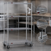 Thumbnail image #3 for Eagle Group 4-Tier Chrome Wire Shelving Dolly Truck, 36