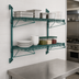 Thumbnail image #3 for Quantum Wall-Mount Double Shelf Cantilever Wire Shelving Unit, 42 x 21 in., Green Epoxy