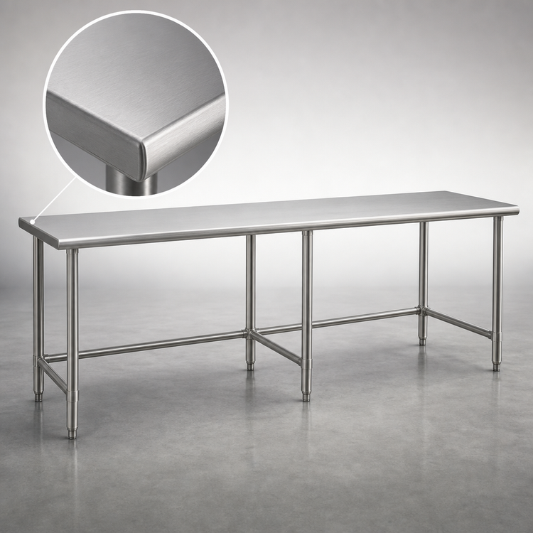 Product image #3 for Eagle Group Budget Series Flat Top Stainless Steel Work Table, 120 Inch W x 24 Inch D