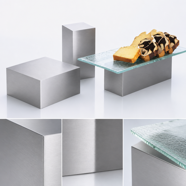 Product image #3 for American Metalcraft Cube Stainless Steel Buffet Riser, 8 Inch Square x 4 Inch High