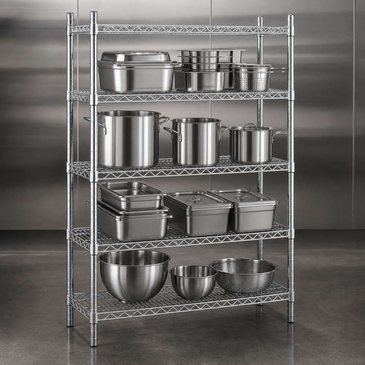Product image #3 for Advance Tabco Special Value Heavy Duty Chrome-Plated Wire Shelf, 54 x 18 Inches