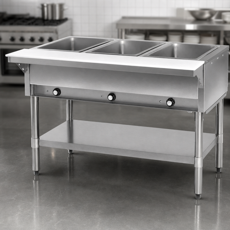 Product image #3 for Eagle Group 48-Inch Electric Open-Base Hot Food Table with 3 Dry Wells, 120V