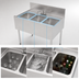 Thumbnail image #4 for Top Shelf Three-Compartment Underbar Multi-Tank Sink Unit, 36 x 24 Inches, Stainless Steel, with Backsplash