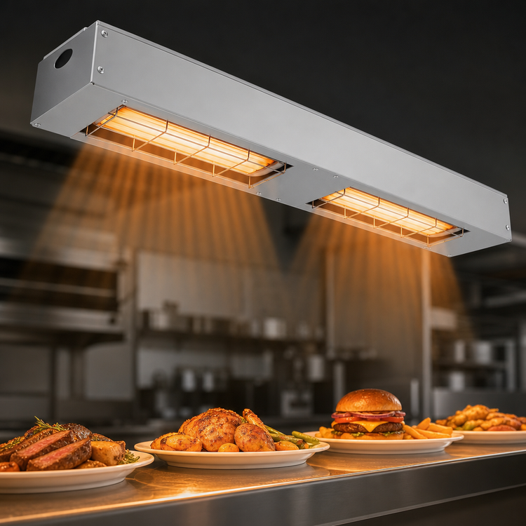 Product image #3 for Hatco Ultra-Glo 66-Inch Double Ceramic Infrared Strip Heat Lamp Foodwarmer