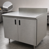 Thumbnail image #3 for Advance Tabco Cabinet Base Enclosed Work Table, 72 x 36 Inches, 14-Gauge 304 Stainless Steel Top, 5-Inch Backsplash