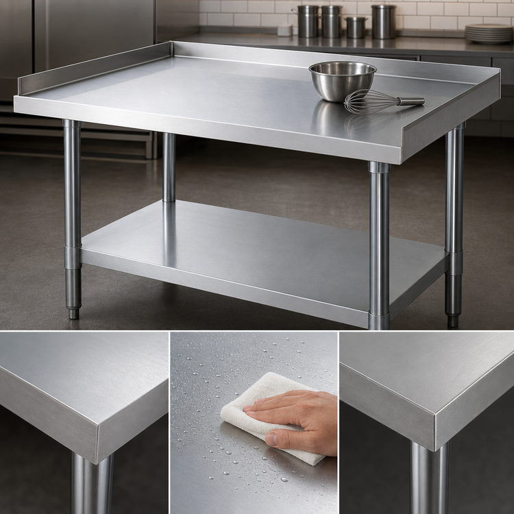 Product image #3 for Turbo Air 30 x 72 Inch 18 Gauge Stainless Steel Equipment Stand with Galvanized Legs and Undershelf