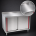 Thumbnail image #3 for Spec-Master Marine Series Stainless Steel Enclosed Work Table with Cabinet Base and Sliding Doors, 36 x 30 Inches