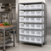 Thumbnail image #3 for Quantum 8-Shelf Heavy Duty Stationary Wire Shelving Unit with 24 Clear Bins, 36 x 24 x 75 Inches
