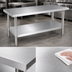 Thumbnail image #3 for Klinger's Trading 72-Inch x 24-Inch 16-Gauge Stainless Steel Work Table with Undershelf
