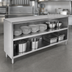 Thumbnail image #3 for John Boos 84-Inch Open Front Stainless Steel Dish Cabinet with Mid-Shelf