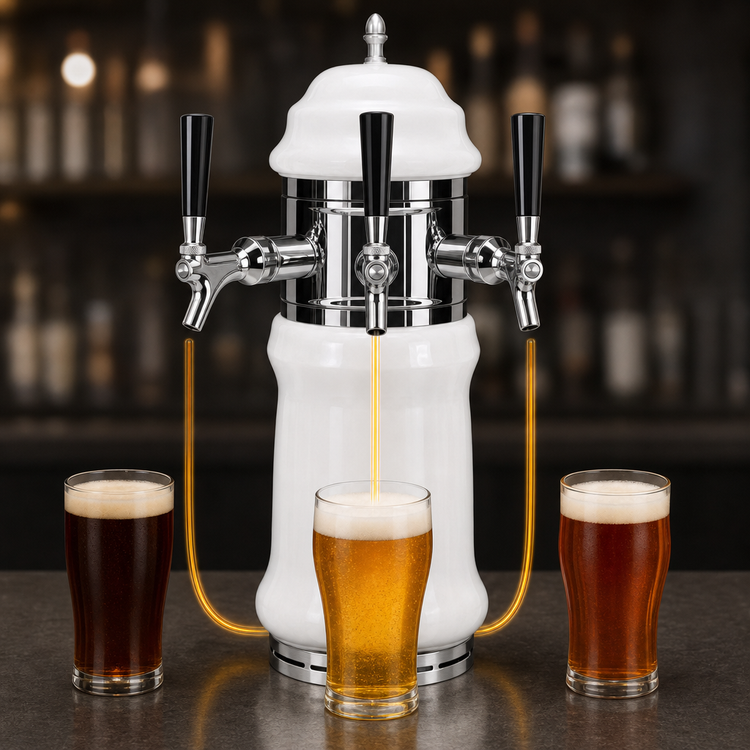 Product image #3 for Micro Matic Rembrandt Ceramic Countertop Air-Cooled 3-Faucet Draft Beer Tower