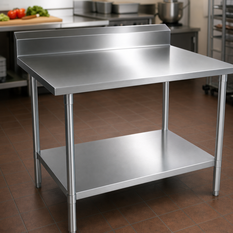 Product image #3 for BK Resources 60" x 24" 5" Riser Stainless Steel Work Table with Galvanized Legs and Undershelf