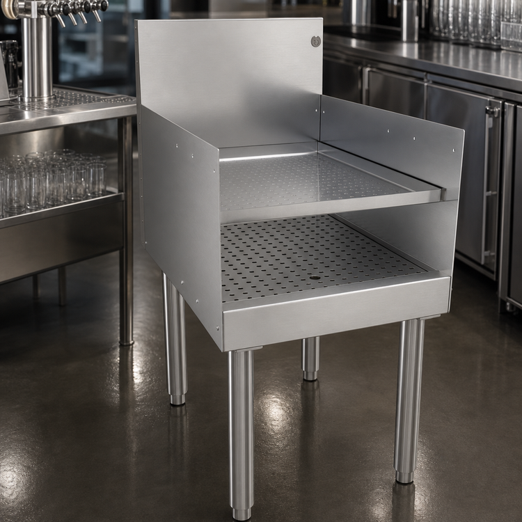Product image #3 for Glastender Free Standing Recessed Stainless Steel Drainboard, 18" x 24"