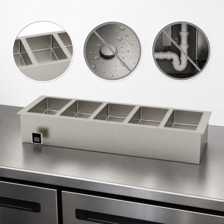 Product image #3 for Duke WWG5 5-Well Drop-In Waterless Electric Hot Food Well