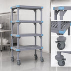 Thumbnail image #3 for Quantum Millenia QPM184886VS-5 Mobile Polymer Starter Shelving Unit, 5 Open Grid Shelves, 48 x 18 x 86 Inches, Gray