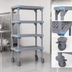 Thumbnail image #3 for Millenia Mobile Polymer Starter Shelving Unit with 5 Open Grid Shelves, 48 x 18 x 86 Inches