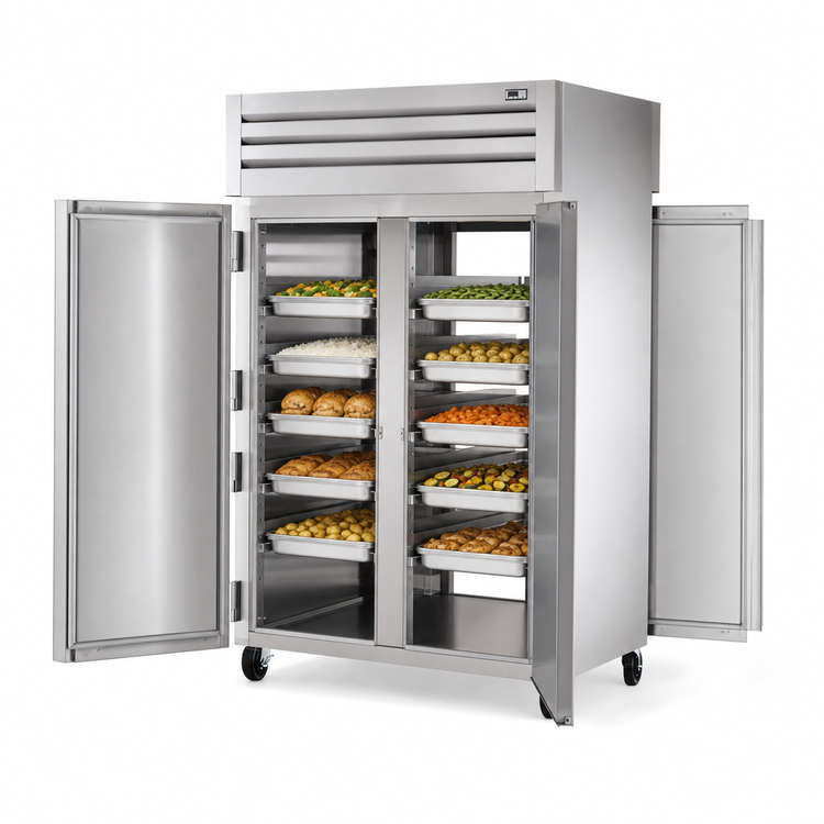 Product image #3 for True Spec Series 2-Section Pass-Thru Heated Holding Cabinet with Stainless Steel Doors