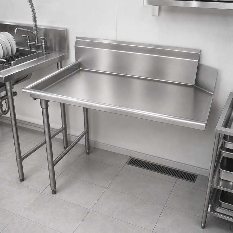 Product image #3 for Advance Tabco Straight Clean Dish Table with Left Mount, 47 x 30 Inches, 304 Stainless Steel