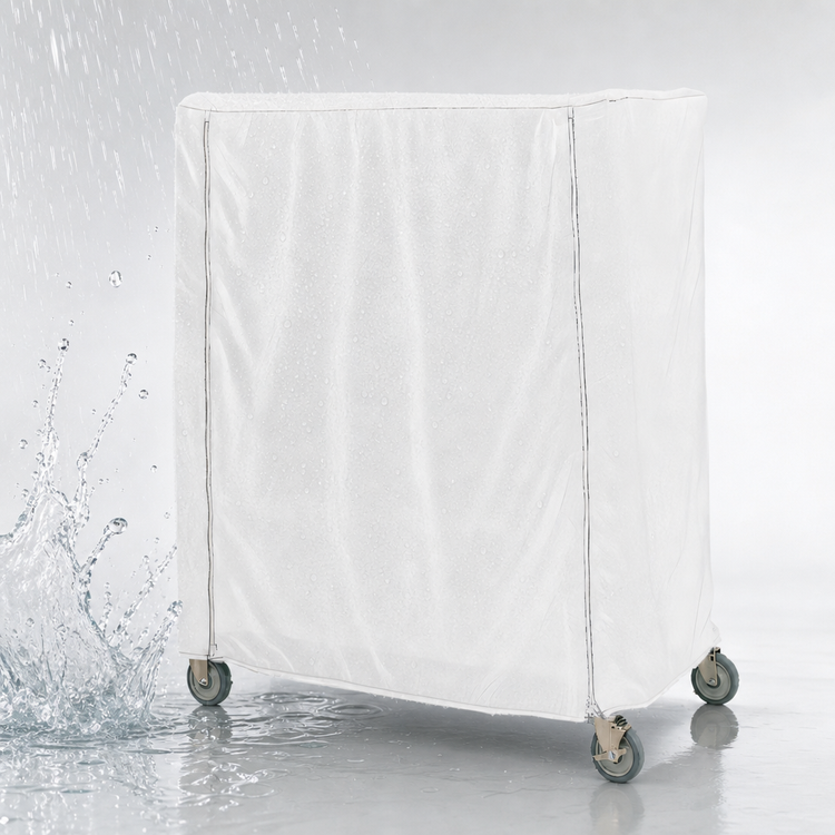 Product image #3 for Metro Queen Mary & Banquet Cart Cover, 60 x 24 x 62 Inch, White Waterproof Vinyl-Nylon Coated