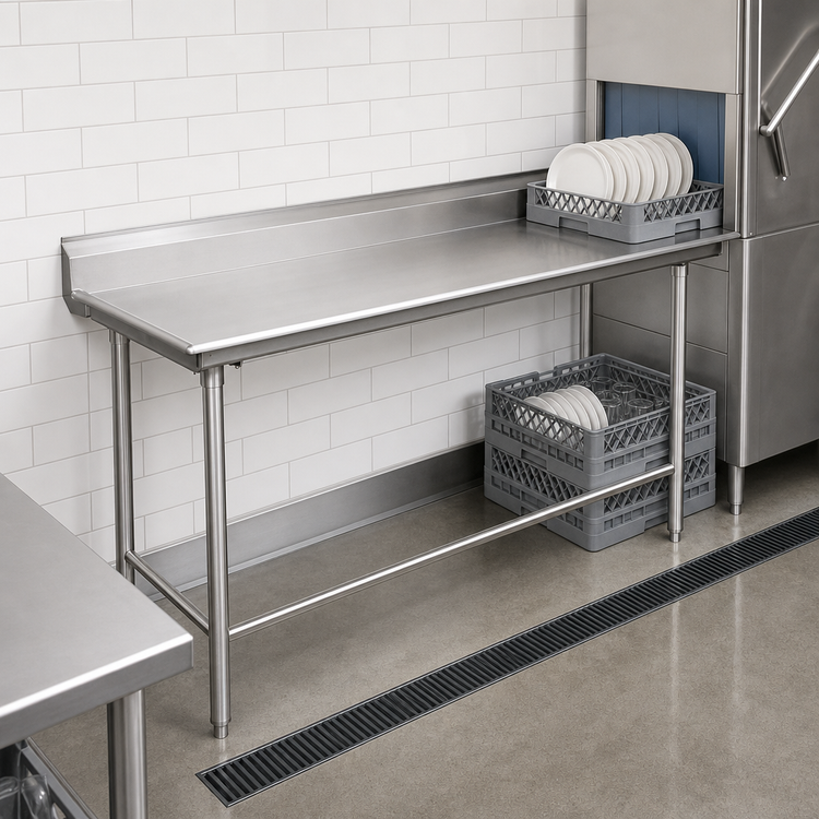 Product image #3 for Eagle Group Spec-Master 72-Inch Straight Clean Dishtable, Right-to-Left, 14-Gauge Stainless Steel Top