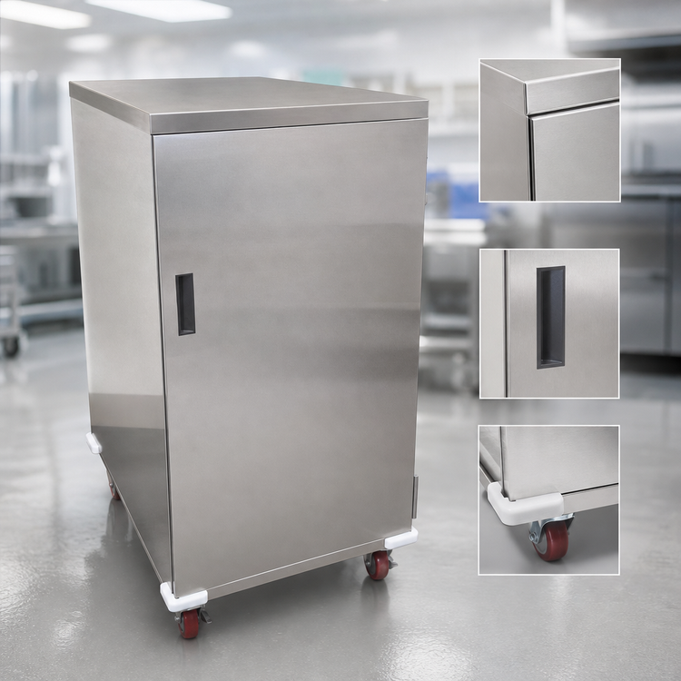 Product image #3 for Carter-Hoffmann Economy Enclosed Patient Tray Cart, 14-Tray Capacity, Single Door, Stainless Steel