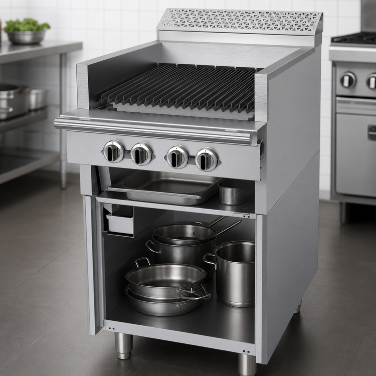 Product image #3 for Garland Cuisine Series Heavy Duty 24-Inch Gas Char-Broiler Range with Open Cabinet Base, Fixed Cast Iron Grates, and 72,000 BTU