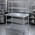 Thumbnail image #3 for Eagle AdjusTable 48-Inch x 24-Inch Two-Tier Stainless Steel Work Surface System with Double Overshelf