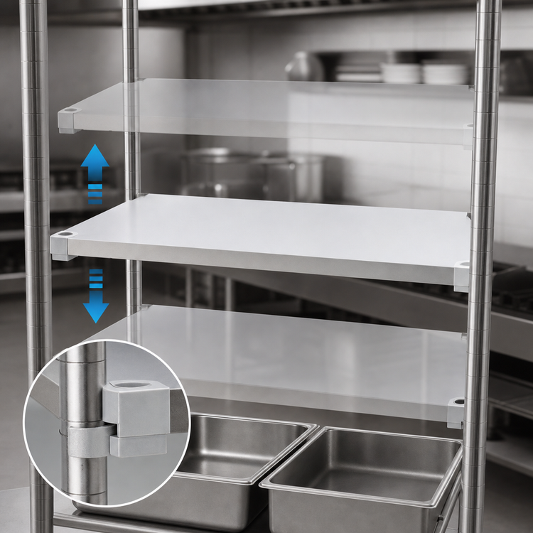 Product image #4 for New Age 60" x 18" Solid Brute Series Adjust-A-Shelf Aluminum Shelf