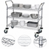 Thumbnail image #3 for Quantum 3-Shelf 304 Stainless Steel Utility Bus Cart, 48 x 24 x 37-1/2 Inches
