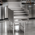 Thumbnail image #3 for Eagle Spec-Bar 30 Inch Wide x 24 Inch Deep Freestanding Liquor Bottle Display Unit, 4-Level Open Step-and-Rail, 304 Stainless Steel