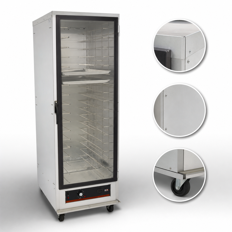 Product image #3 for hotLOGIX HL1-18 Full-Height Non-Insulated Aluminum Heated Holding Cabinet