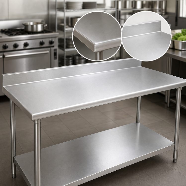 Product image #3 for Eagle Deluxe Series Stainless Steel Work Table with 4-1/2-Inch Backsplash and Adjustable Undershelf, 84 x 24 Inches