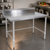 Thumbnail image #3 for John Boos Stallion 48-Inch x 24-Inch Stainless Steel Work Table with 5-Inch Backsplash and Safety Edge