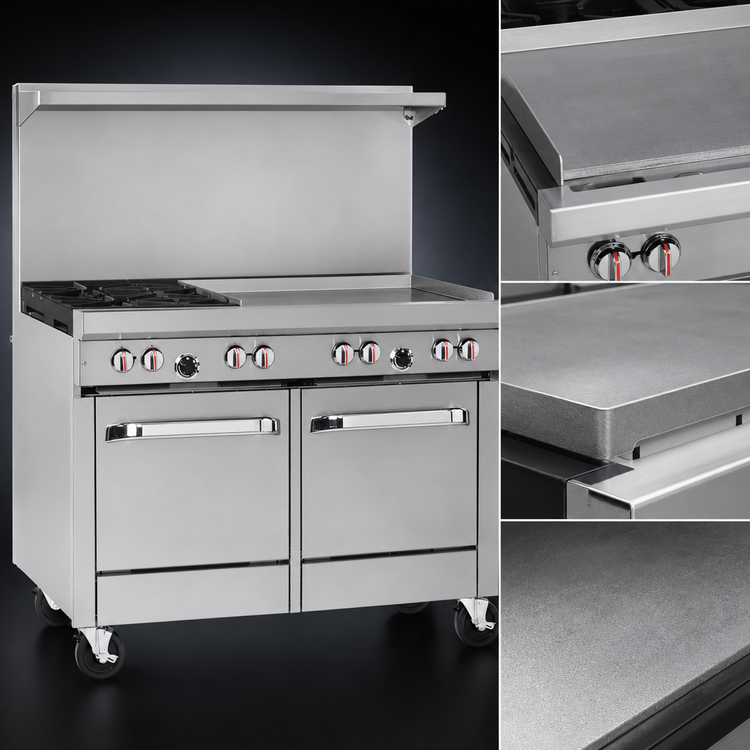 Product image #3 for Southbend S-Series 48-Inch Gas Restaurant Range with Griddle, Convection Oven and Cabinet Base