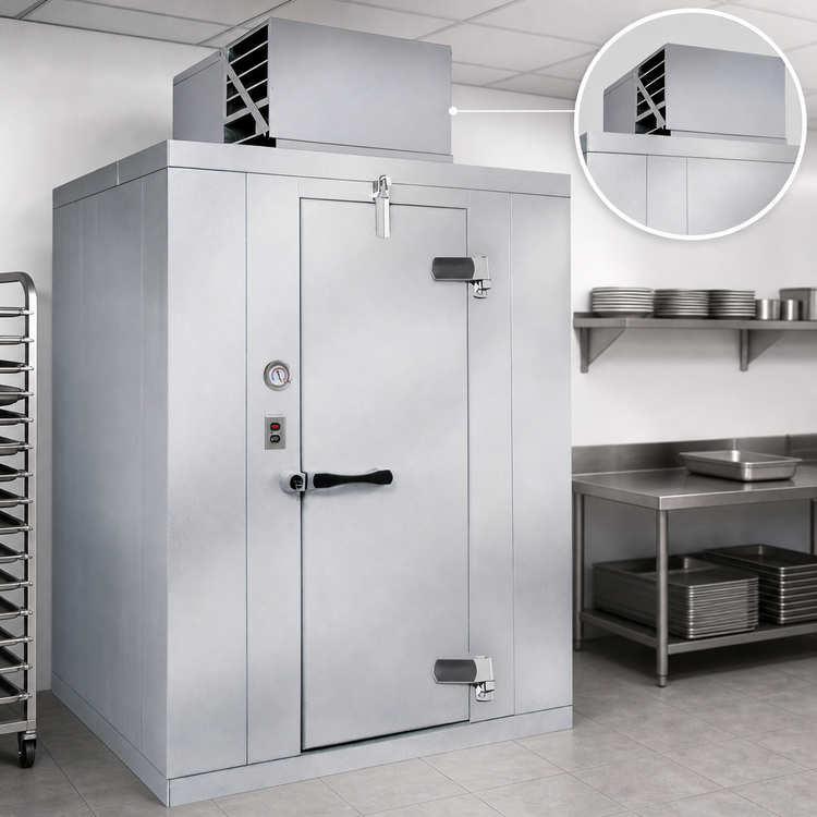 Product image #3 for Kolpak Polar-Pak Indoor Walk-In Cooler with Top-Mounted Self-Contained Refrigeration, Floorless, 12' x 6' x 7'6.25"