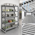 Thumbnail image #3 for Cambro Camshelving® Elements EXA185464V5480 5-Tier Vented Polymer Shelving Add-On Unit, 18"D x 54"W x 64"H, Gray