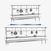 Thumbnail image #3 for Advance Tabco 132-Inch Adjustable Table-Mounted Stainless Steel Utensil Rack with 9 Plated Pot Hooks