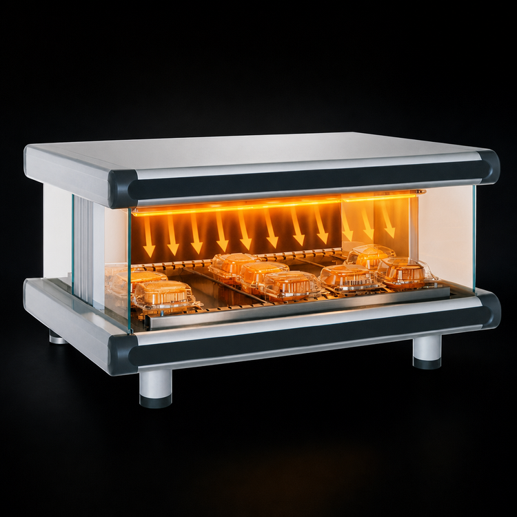 Product image #3 for Hatco Glo-Ray Designer Horizontal 66.25-Inch Wide Countertop Hot Food Display Warmer with 1 Shelf and 12 Rods