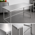 Thumbnail image #3 for Sapphire 60-Inch x 30-Inch Stainless Steel Work Table with Rounded Edges and Galvanized Base