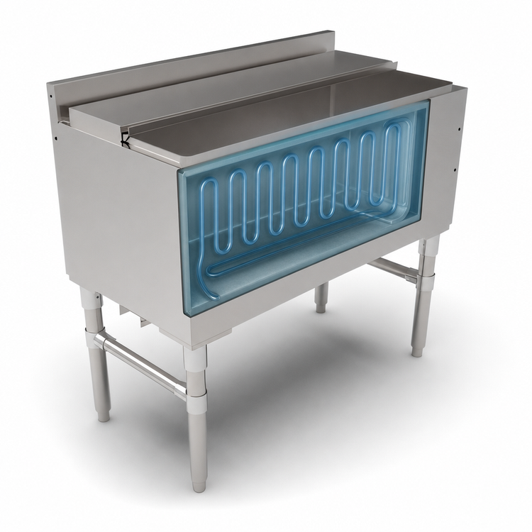 Product image #3 for John Boos Slim-Line 36-Inch Underbar Ice Bin/Cocktail Unit with 10-Circuit Cold Plate
