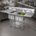 Thumbnail image #3 for Eagle Spec-Master FN Series Coved Corner Two-Compartment Sink with 30-Inch Right Drainboard, 14-Gauge 304 Stainless Steel