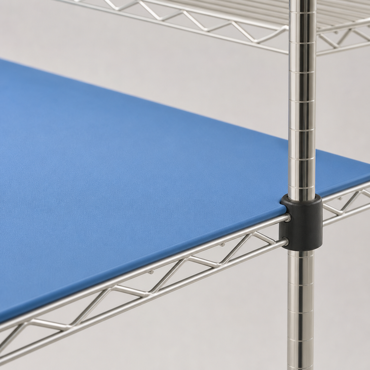 Product image #3 for Eagle Group QuadPlus 48" x 24" Solid Blue Polymer Shelf Mat with Wire Quad-Adjust Frame
