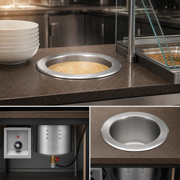Product image #3 for Vollrath Drop-In Insulated Soup Well Hot Well with Infinite Controls, 11-Quart Capacity