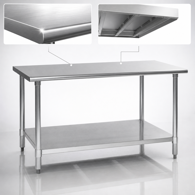 Product image #3 for Eagle Spec-Master 84-Inch x 30-Inch Flat Top Work Table with Adjustable Galvanized Undershelf