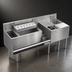 Thumbnail image #3 for Krowne Royal Series 64-Inch Stainless Steel Underbar Workstation with Ice Bin, Dump Sink, and Cabinet Below