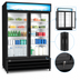 Thumbnail image #3 for Kelvinator Commercial 54-Inch Two-Section Bottom-Mount Reach-In Refrigerated Glass Door Merchandiser