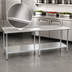 Thumbnail image #3 for Eagle Group Budget Series 120-Inch x 24-Inch 430 Stainless Steel Work Table with 1-1/2-Inch Rear Up-Turn and Undershelf